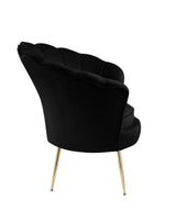 Angelina - Velvet Scalloped Back Barrel Accent Chair With Metal Legs - Furniture Home Direct
