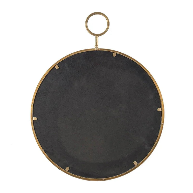 Circle Wall Mirror With Iron Frame, Accent Mirror For Living Room - Furniture Home Direct