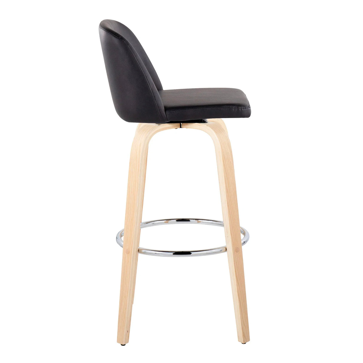 Toriano - Contemporary Fixed Height Barstool & Swivel With Round Footrest (Set of 2) - Furniture Home Direct