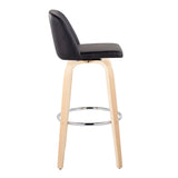 Toriano - Contemporary Fixed Height Barstool & Swivel With Round Footrest (Set of 2) - Furniture Home Direct