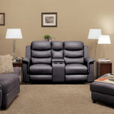 2 Seat Reclining Loveseat With Middle Console Slipcover, Stretch Loveseat Reclining Sofa Covers - Black - Furniture Home Direct