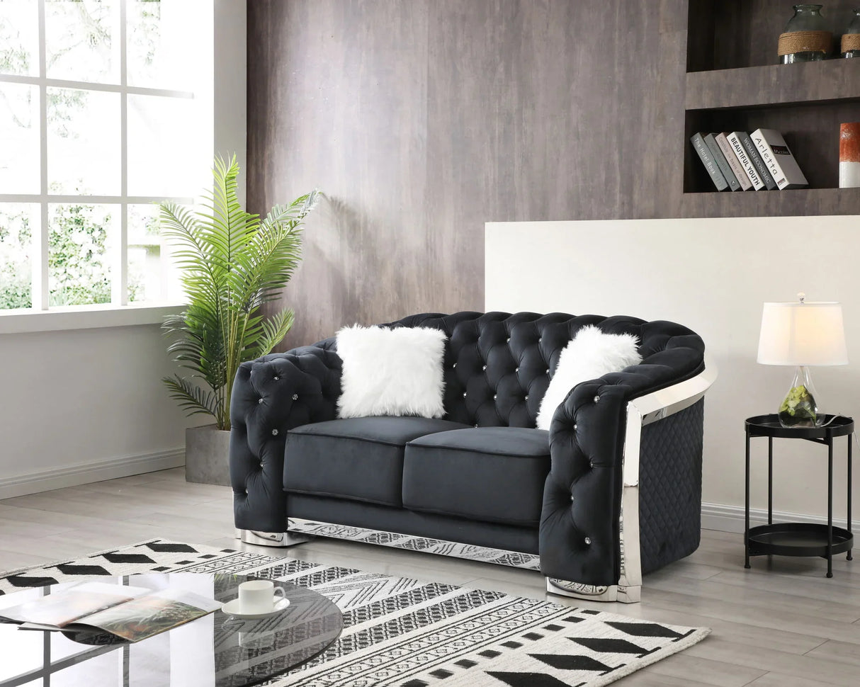Loveseat With Flared Arms - Furniture Home Direct