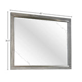 Landscape Mirror with Wide Wood Frame and Glass Gray - Furniture Home Direct