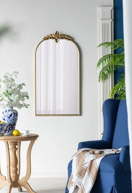 Arched Wall Mirror With Metal Frame, Wall Mirror For Living Room - Furniture Home Direct