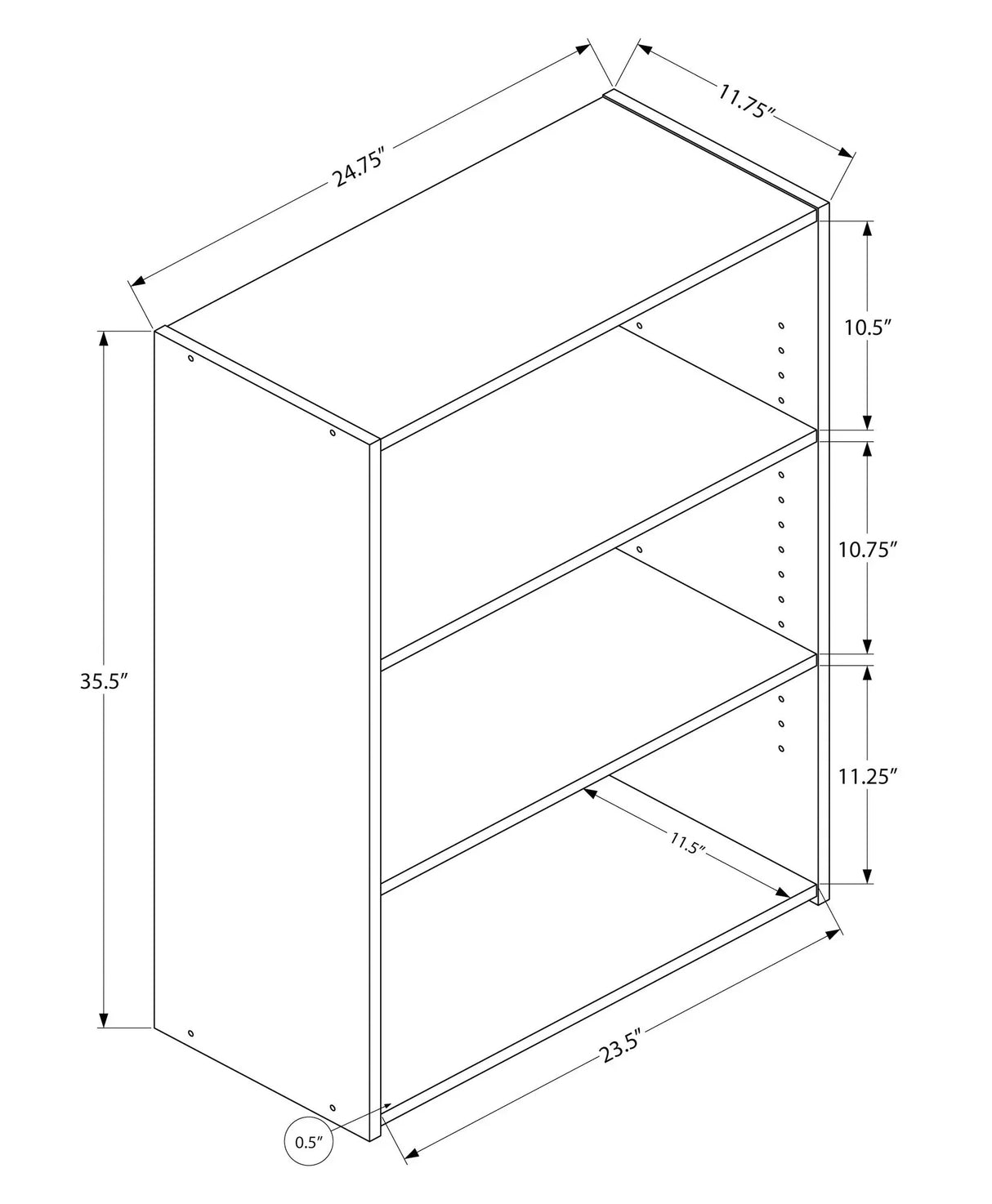 Bookshelf, Bookcase, 4 Tier, For Office, Transitional - Furniture Home Direct