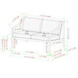 Modern Curved Arm Upholstered Outdoor Loveseat - Furniture Home Direct