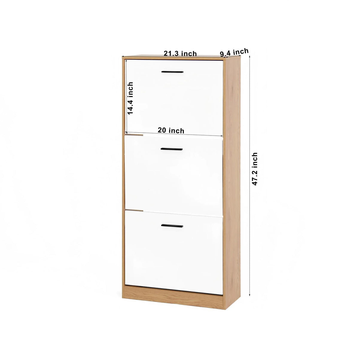 Modern Freestanding Shoe Storage Cabinet With 3 Flip Drawers - Furniture Home Direct