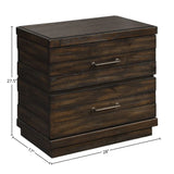 Industrial Farmhouse Designed 2 Drawer Nightstand - Brown - Furniture Home Direct