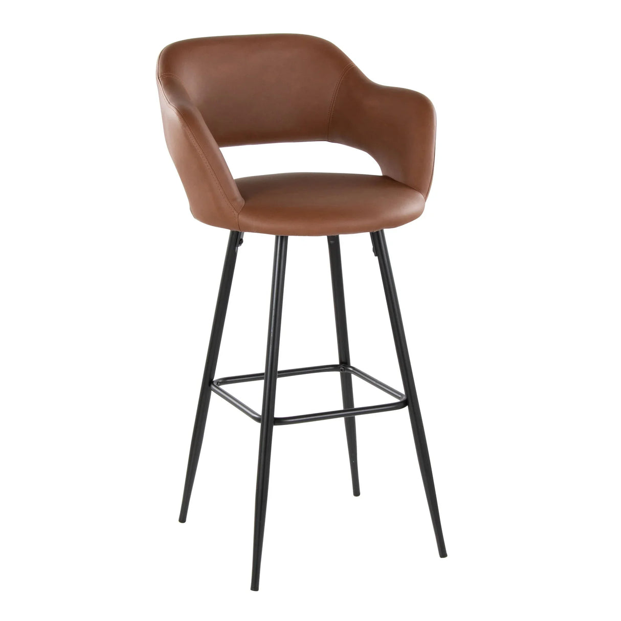 Margarite - Contemporary Fixed Height BarStool With Square Footrest (Set of 2) - Furniture Home Direct