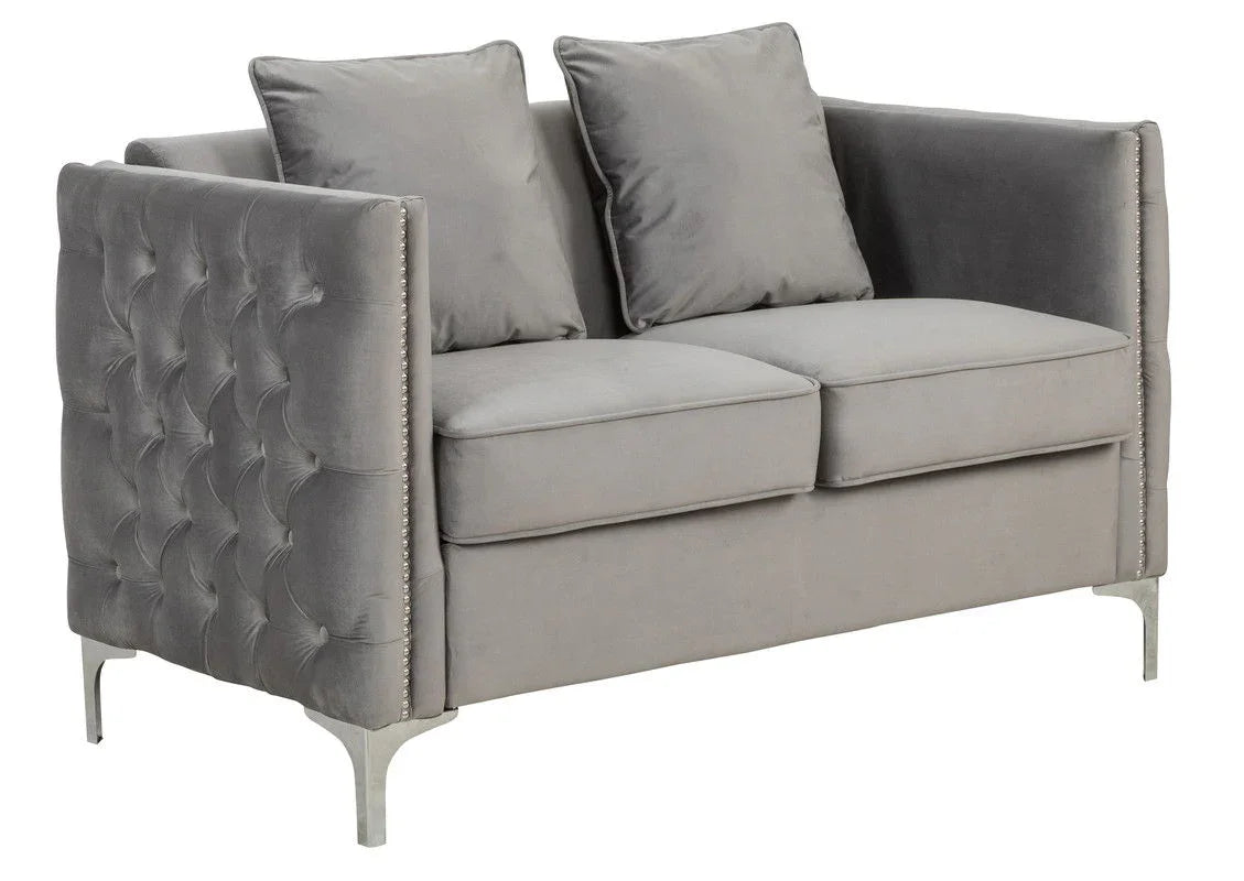 Bayberry - Velvet Loveseat With 2 Pillows - Furniture Home Direct