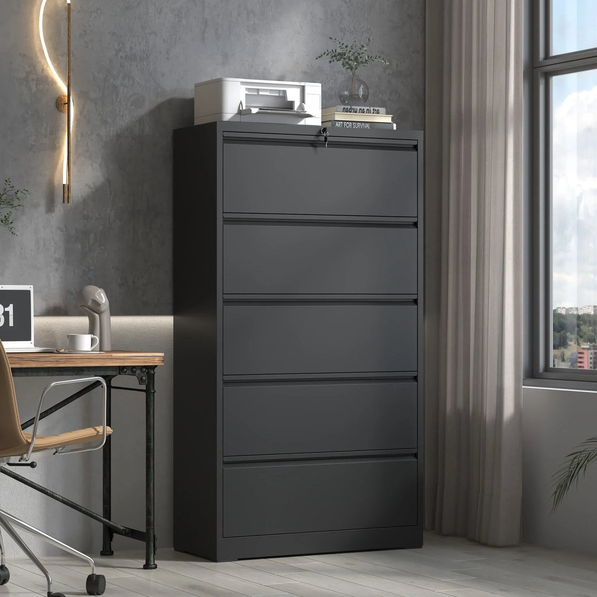 Premium Drawer Metal Lateral File Cabinet With Lock - Furniture Home Direct