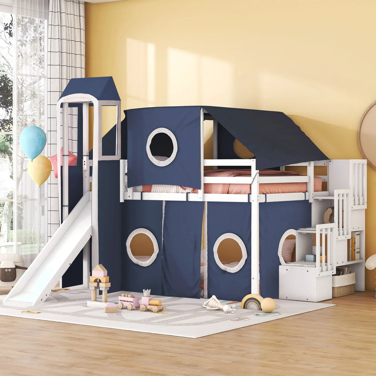 Loft Bed With Tent And Tower - Furniture Home Direct