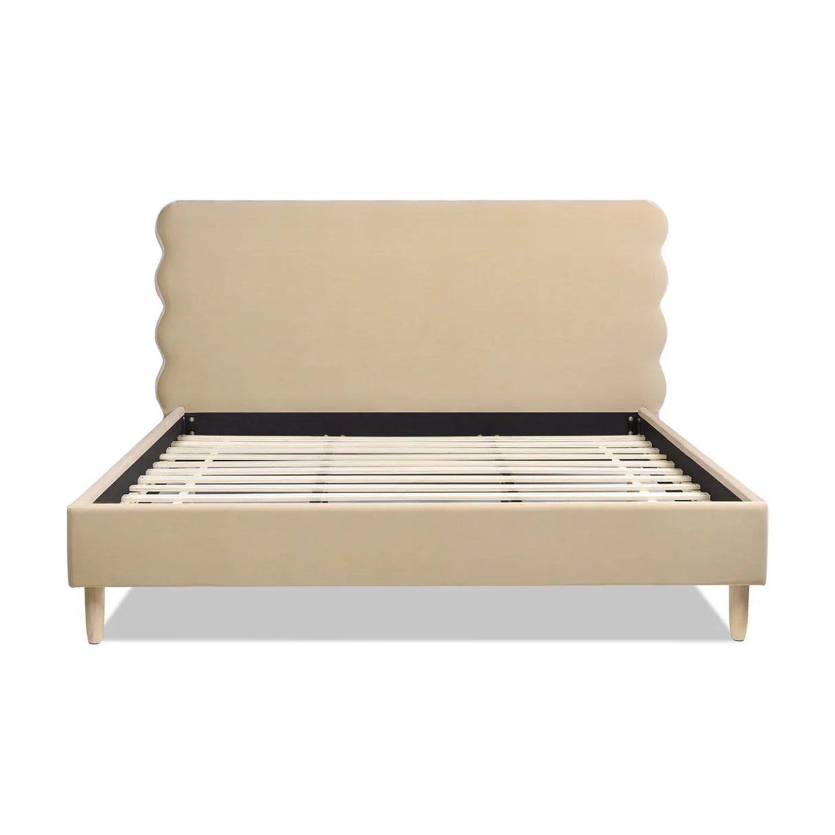 Stockholm - Modern Wavy Headboard Platform Bed - Furniture Home Direct