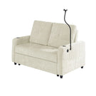 Modern Loveseat Pull Out Sofa Bed With Adjustable Backrest, Two Cup Holders, A Phone Holder, Three Charging Ports And Side Storage Pockets For Living Room - Furniture Home Direct