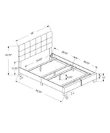 Bed, Upholstered, Frame Only, Transitional - Furniture Home Direct