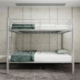 Metal Bunk Bed For Kids, Convertible Bedframe With Ladders & Guardrail - Furniture Home Direct