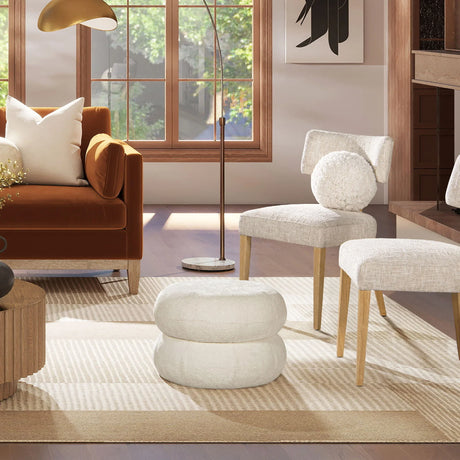 Nest - Low Round Upholstered Ottoman - Furniture Home Direct