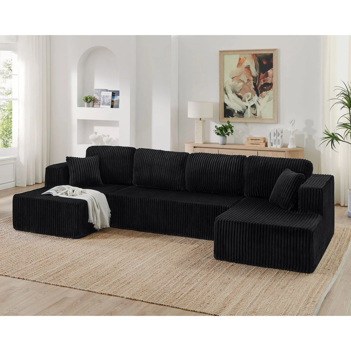 Modern Minimalist U - Shape Modular Sectional Sofa - Furniture Home Direct