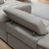Power Reclining Sectional with USB Port - Light Gray - Furniture Home Direct
