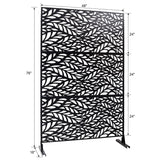 Outdoor & Indoor Privacy Screen Metal Privacy Screen, Freestanding Decorative Privacy Screen For Deck Balcony Patio - Black - Furniture Home Direct