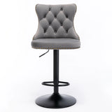 Swivel Velvet Barstools Adjusatble Seat Height, Modern Upholstered Bar Stools With Backs Comfortable Tufted For Home Pub And Kitchen Island (Set of 2) - Furniture Home Direct