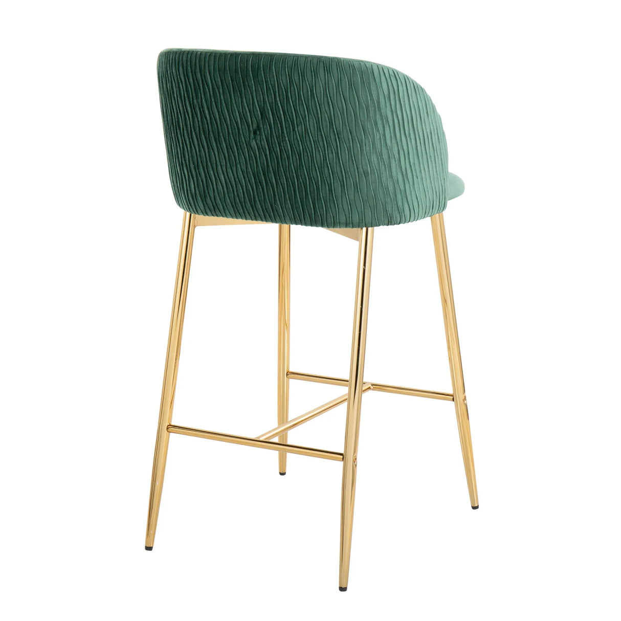 Fran - Pleated Waves Contemporary / Glam Fixed Height Counter Stool (Set of 2) - Furniture Home Direct