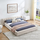 Modern Upholstered Bed Frame With Thick Chenille Fabric And Headboard - Furniture Home Direct