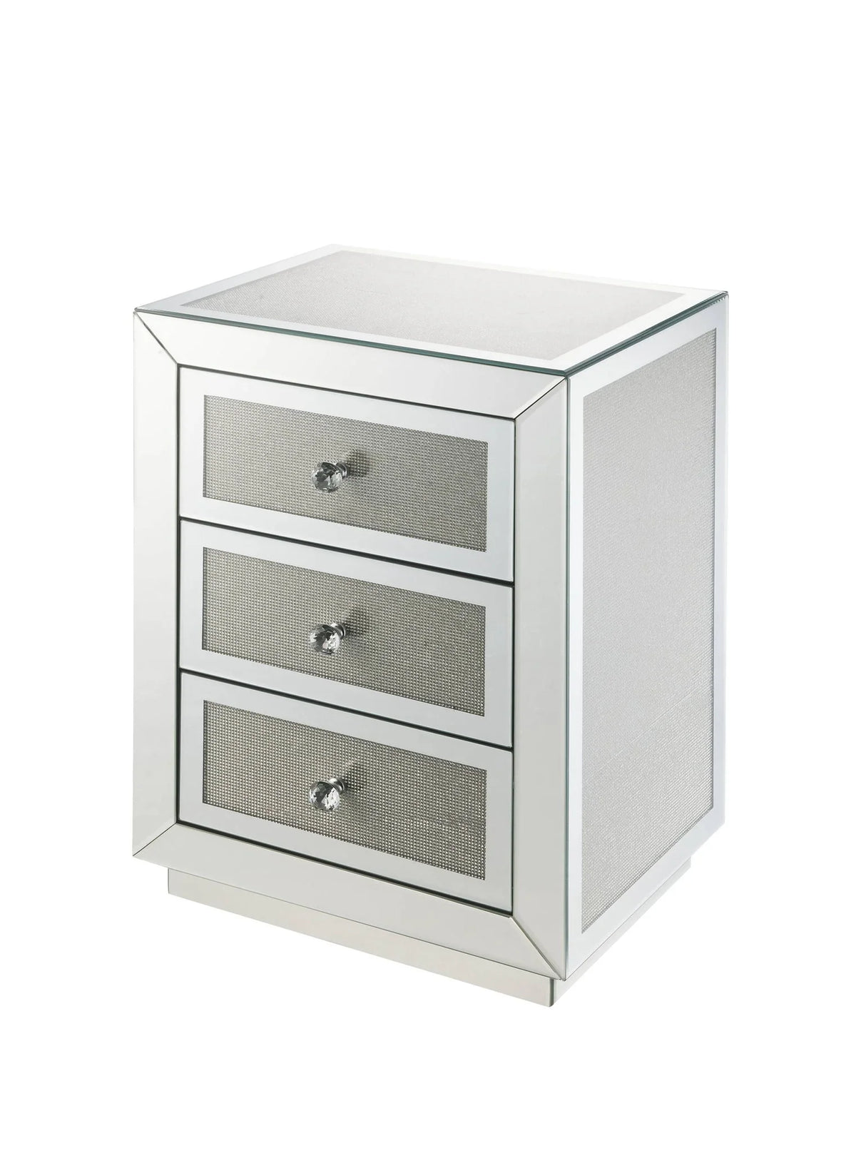 Noralie - Mirrored Nightstand / Faux Dimaonds - Silver - Furniture Home Direct