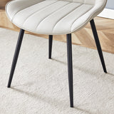 Dining Chairs Set Modern Upholstered PU Leather Gray - Furniture Home Direct