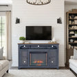 Americana - 66 In Fireplace TV Stand For TVs Up To 80" - Blue - Furniture Home Direct