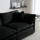 Modern Chenille 3 Piece Living Room Set - Black - Furniture Home Direct