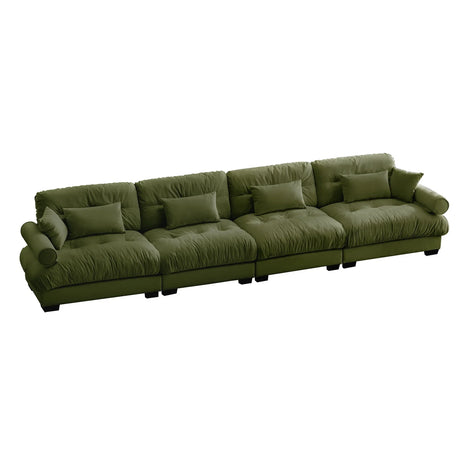Super Comfort Oversized Modular Velvet Sectional Sofa, Deep Seat Convertible L Shaped Couch - Furniture Home Direct