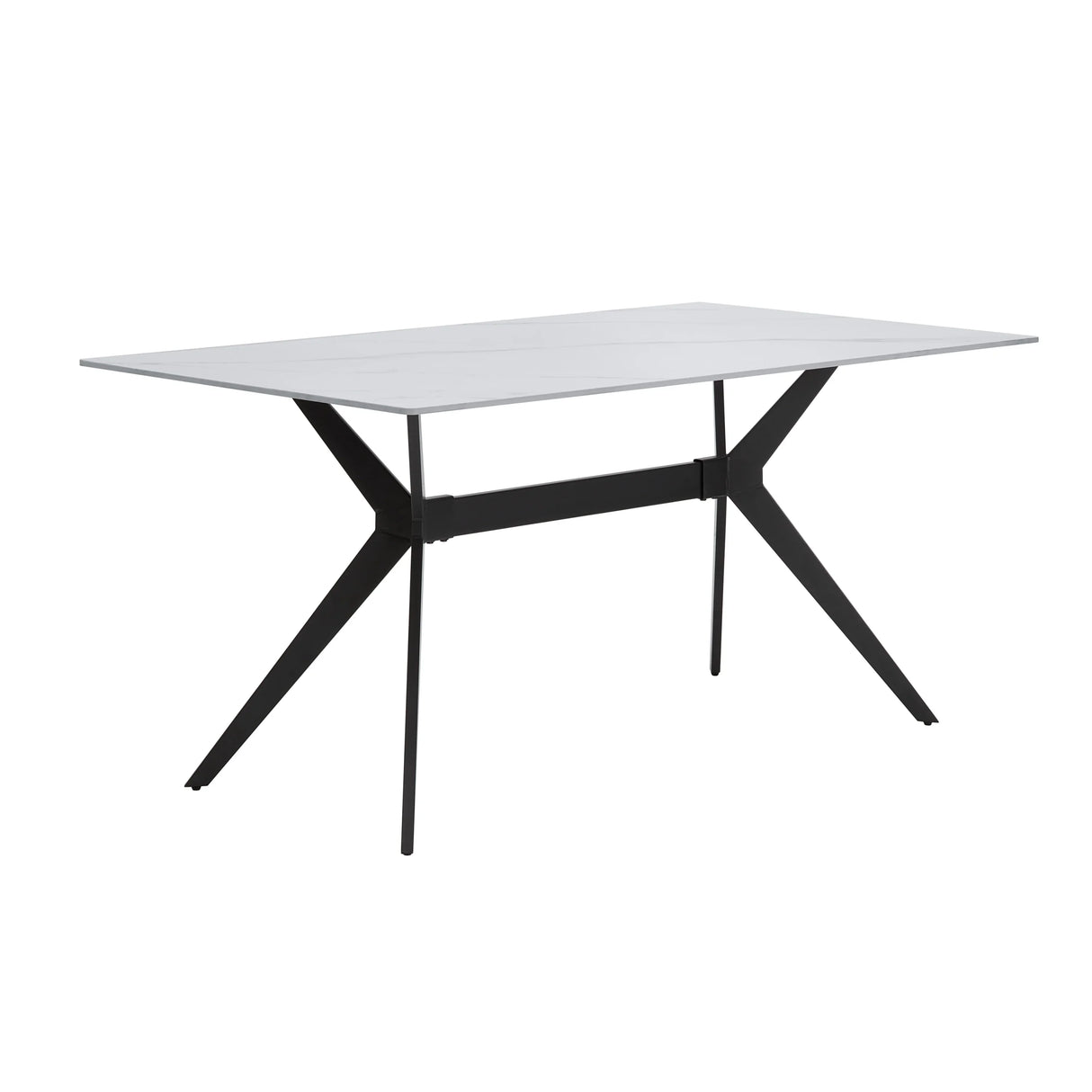 Dining Set Marble Look Table Faux Leather Chairs Gray - Furniture Home Direct