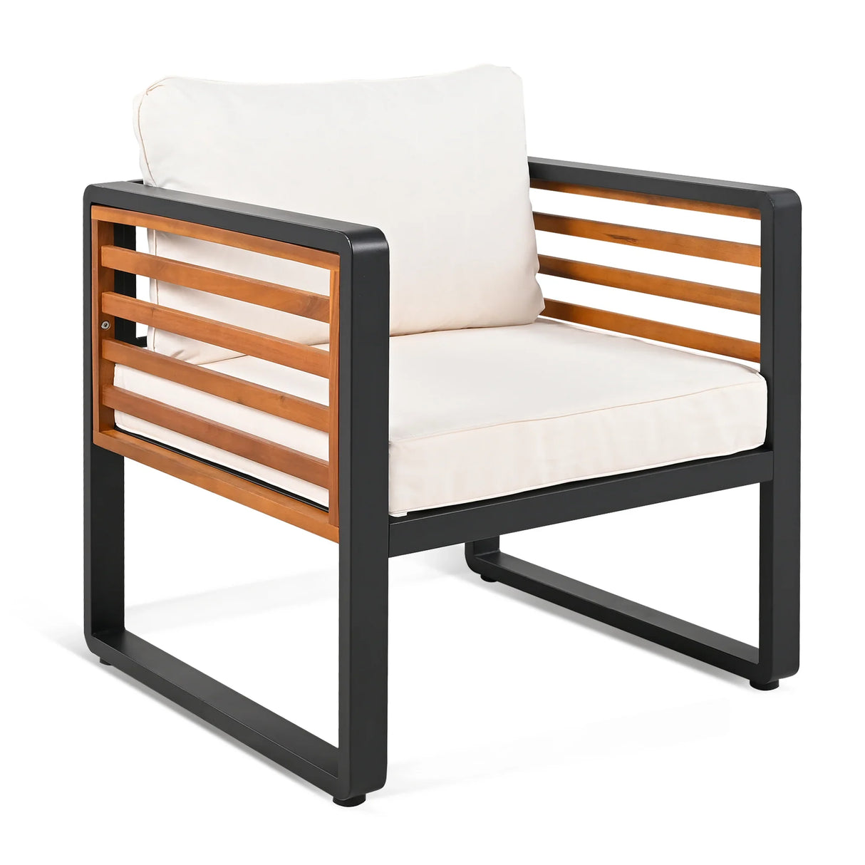 4 Piece Outdoor Conversation Set - Beige - Furniture Home Direct