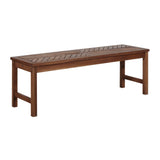 Modern Slat Top Solid Wood Patio Bench - Furniture Home Direct
