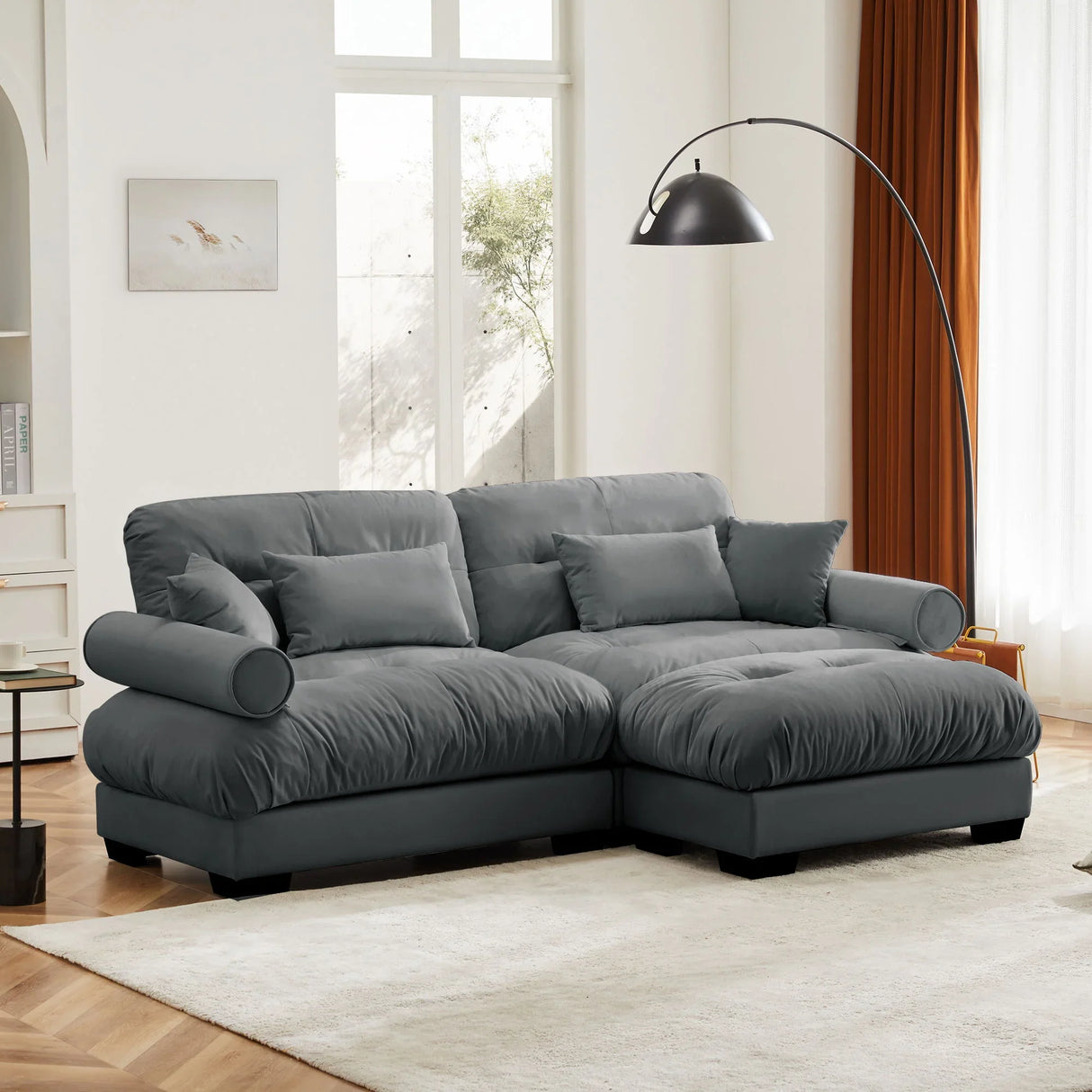Super Comfort Oversized Modular Sectional Sofa With Movable Ottoman - Furniture Home Direct