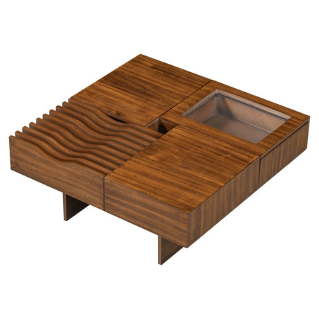 Unique Square Coffee Table With 3 Drawers - Furniture Home Direct
