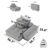Modern Oversized Modular Sectional Sofa, Sparkling Chenille Fabric Soft Cushion Sofa With 2 Pillows - Furniture Home Direct