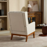 Wide Modern Accent Chair With Wood Legs For Living Room - Furniture Home Direct