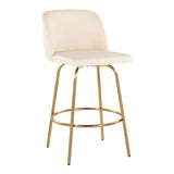 Toriano - Contemporary, Fixed Height Counter Stool With Swivel With Round Footrest (Set of 2) - Furniture Home Direct