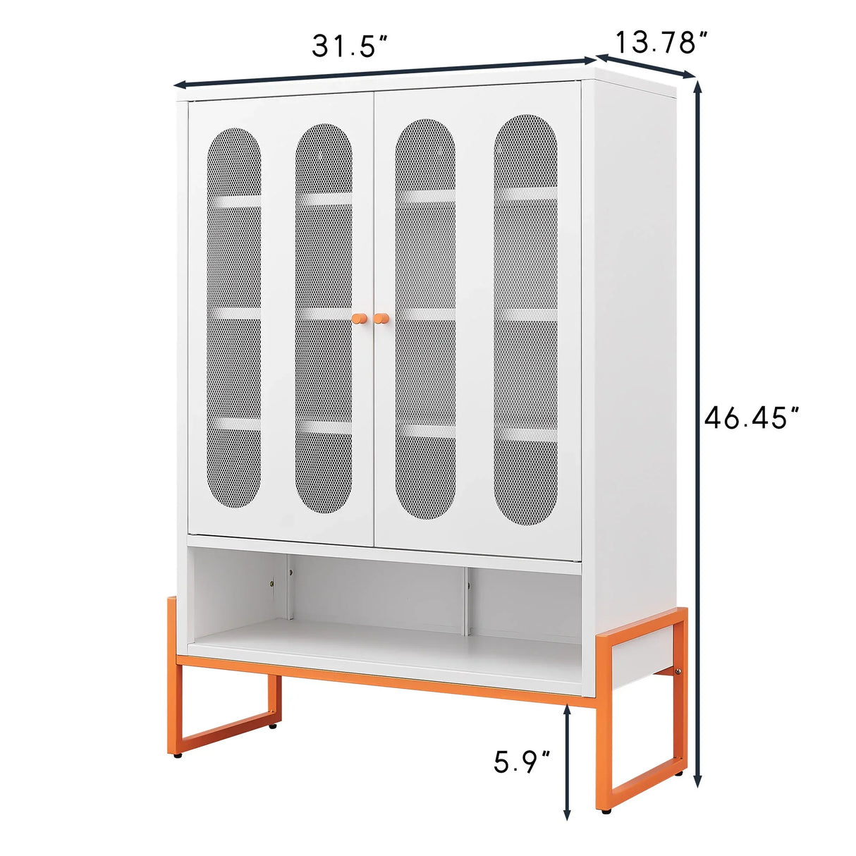 Modern Metal Shoe Cabinet With DoublebSided Mesh Doors And Adjustable Partitions - Furniture Home Direct