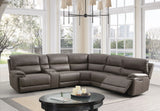 Kantu - Synthetic Leather Power Sectional Sofa - Brown - Furniture Home Direct