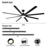 Super Large Black Ceiling Fan With Remote Control - Black - Furniture Home Direct