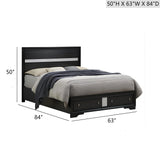 Madrid - Queen Bed With Storage Drawers And Nickel Handles - Black - Furniture Home Direct