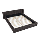 Modern Upholstered Bed Frame With Thick Chenille Fabric And Headboard - Furniture Home Direct