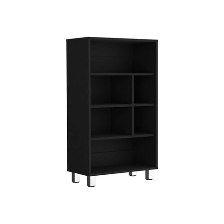 Bookcase, 6 Shelves, 4 Legs - Black - Furniture Home Direct