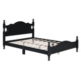 Platform Bed Full Size Wood Frame With Slat Support Black - Furniture Home Direct