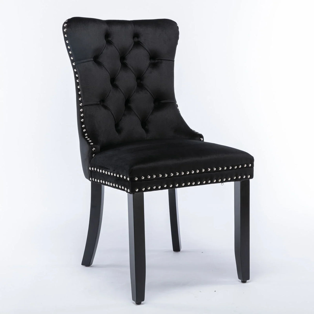 Nikki - Modern, High-End Tufted Solid Wood Contemporary Velvet Upholstered Dining Chair With Wood Legs Nailhead Trim (Set of 2) - Furniture Home Direct