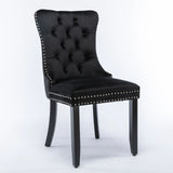 Nikki - Modern, High-End Tufted Solid Wood Contemporary Velvet Upholstered Dining Chair With Wood Legs Nailhead Trim (Set of 2) - Furniture Home Direct