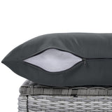 6 Piece Patio Set With An Adjustable Table, Recliners With Extendable Side Tables, And 2 Ottomans - Gray - Furniture Home Direct
